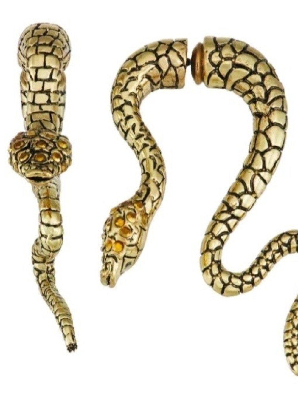 Simply Very Vera Wang Snake Earrings Gold Tone NEW NWT